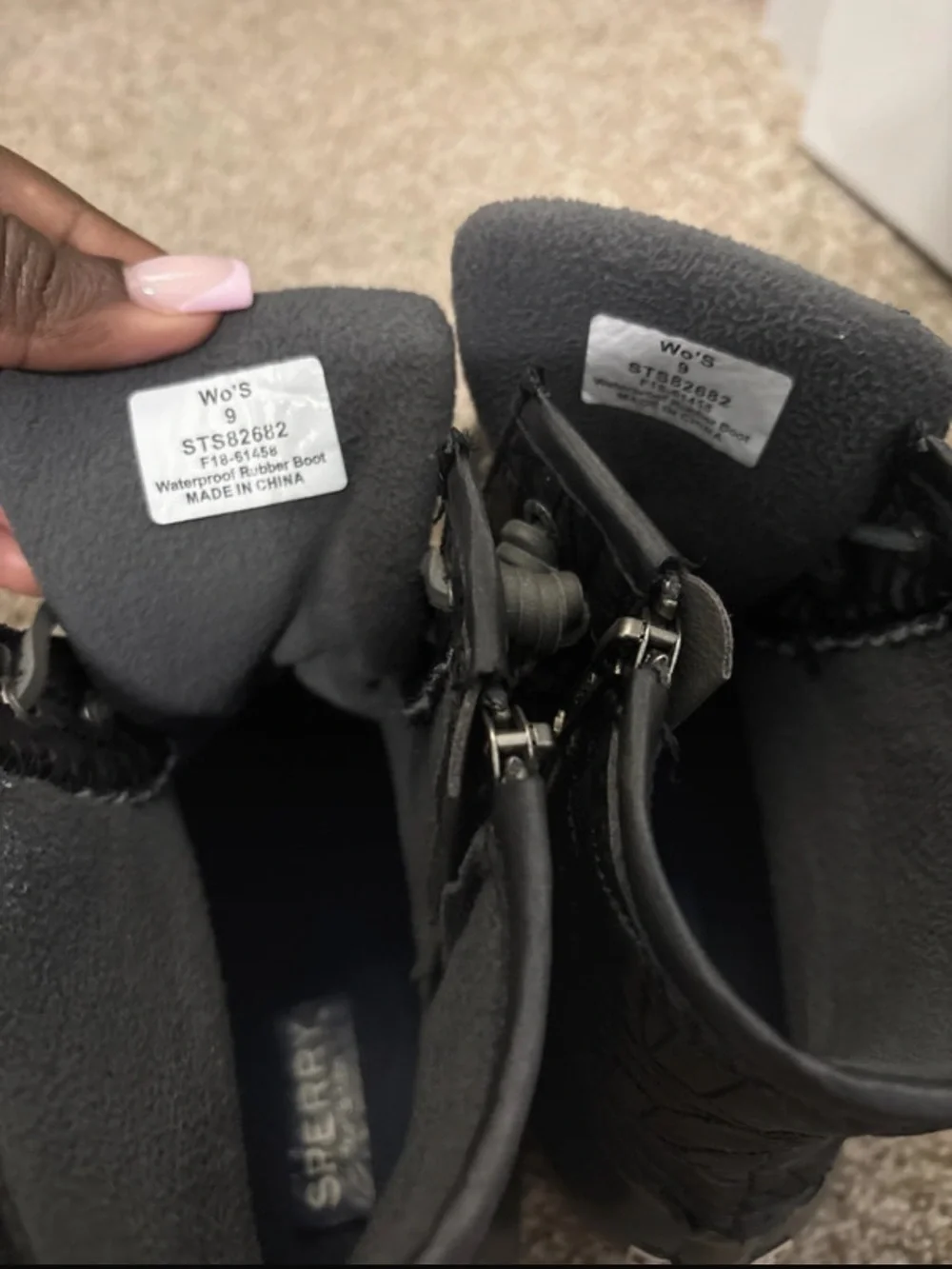 Sperry Women's Gray Quilted Waterproof Duck Boots